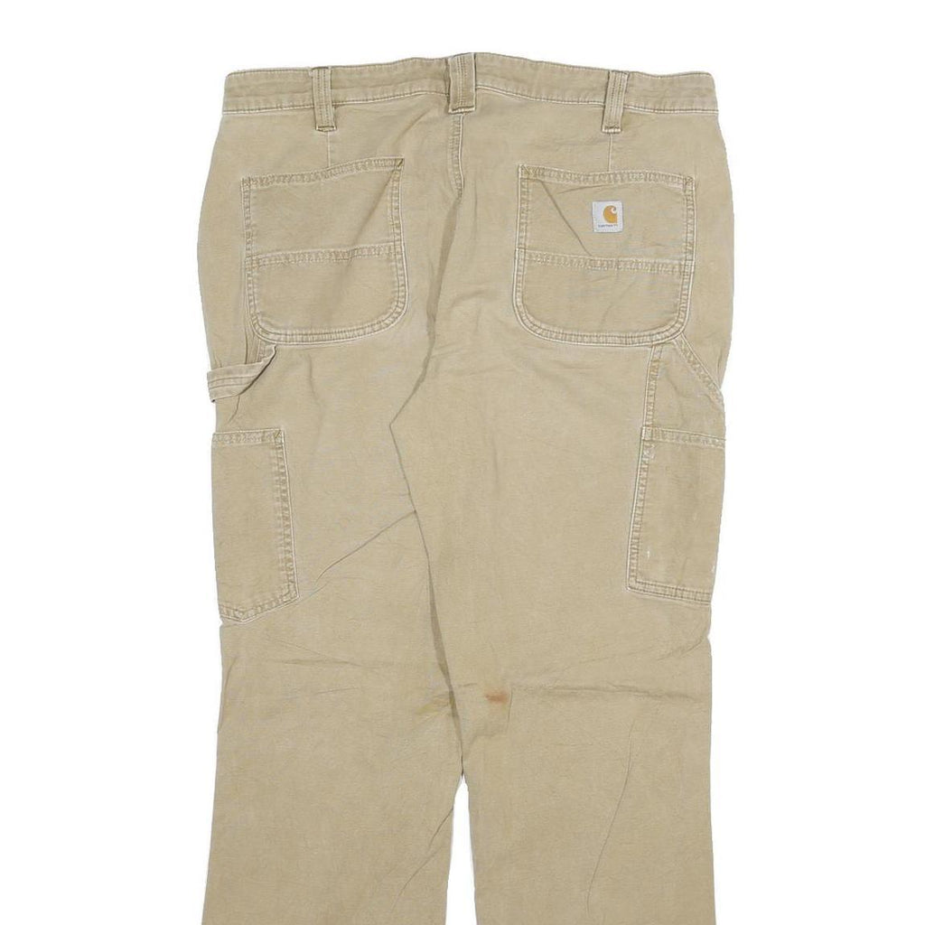 CARHARTT Womens Loose Fit Beige Denim Jeans W34 L30 Workwear Utility Durable