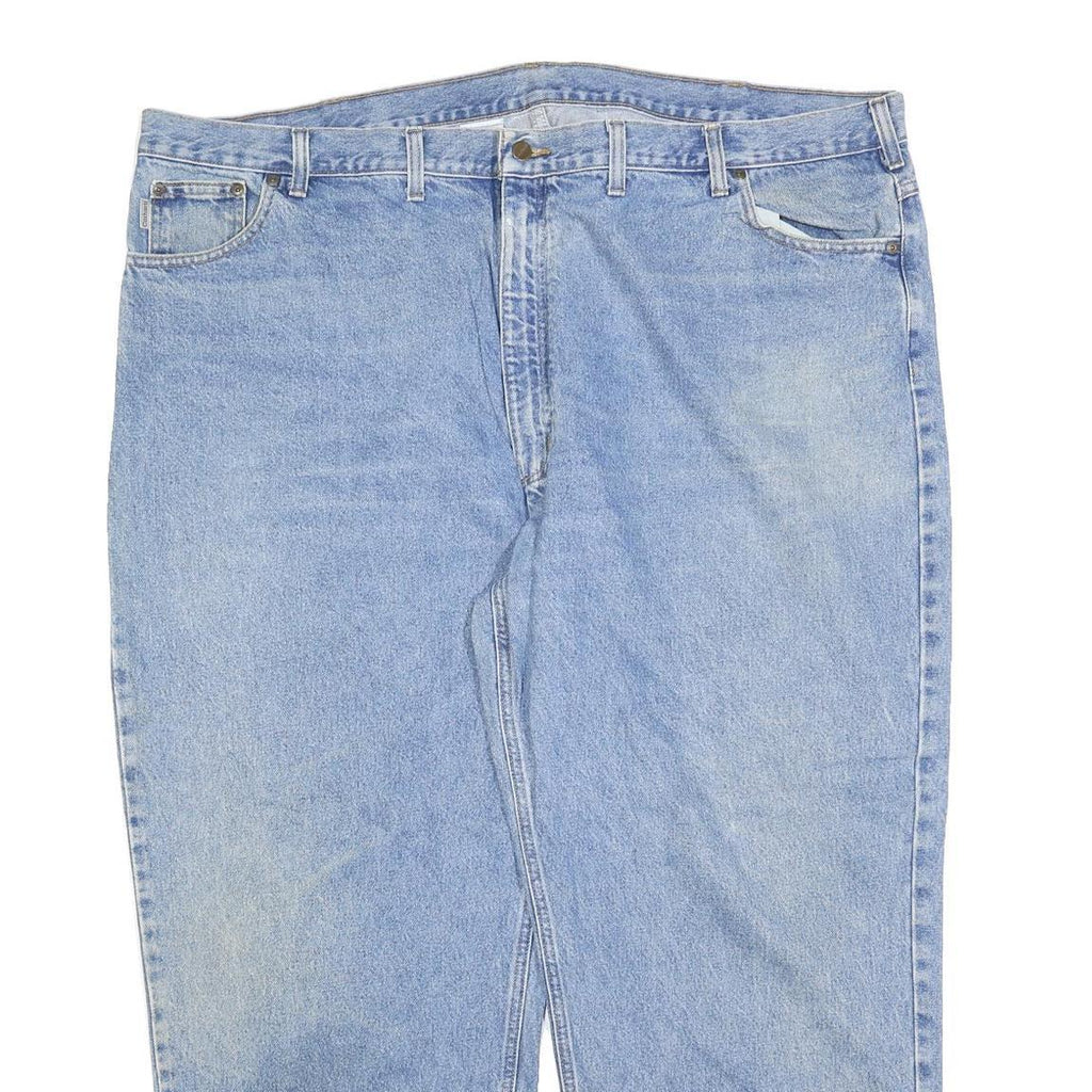 CARHARTT Mens Relaxed Light Blue Denim Jeans W52 L30 Casual Workwear Zip