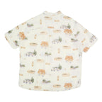 WOOLRICH Mens Cream Fishing Print Cotton Shirt L Button Down Casual