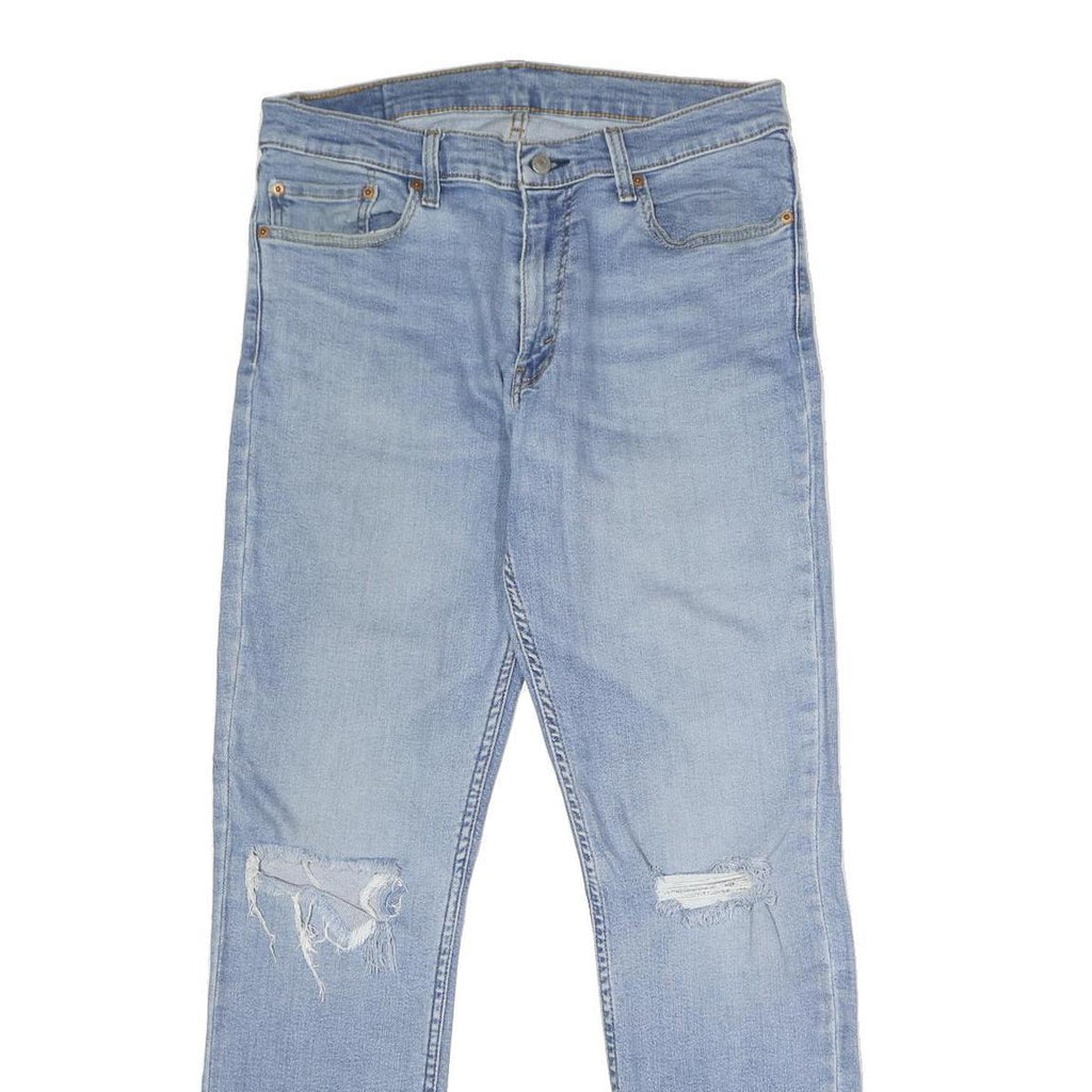 LEVI'S 511 Slim Mens Blue Slim Skinny Denim Medium W34 L32 Distressed Jeans