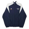 ADIDAS Mens Navy & White Polyester Zip Jacket S Plain Athletic Sports Running