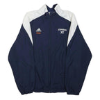 ADIDAS Mens Navy & White Polyester Zip Jacket S Plain Athletic Sports Running