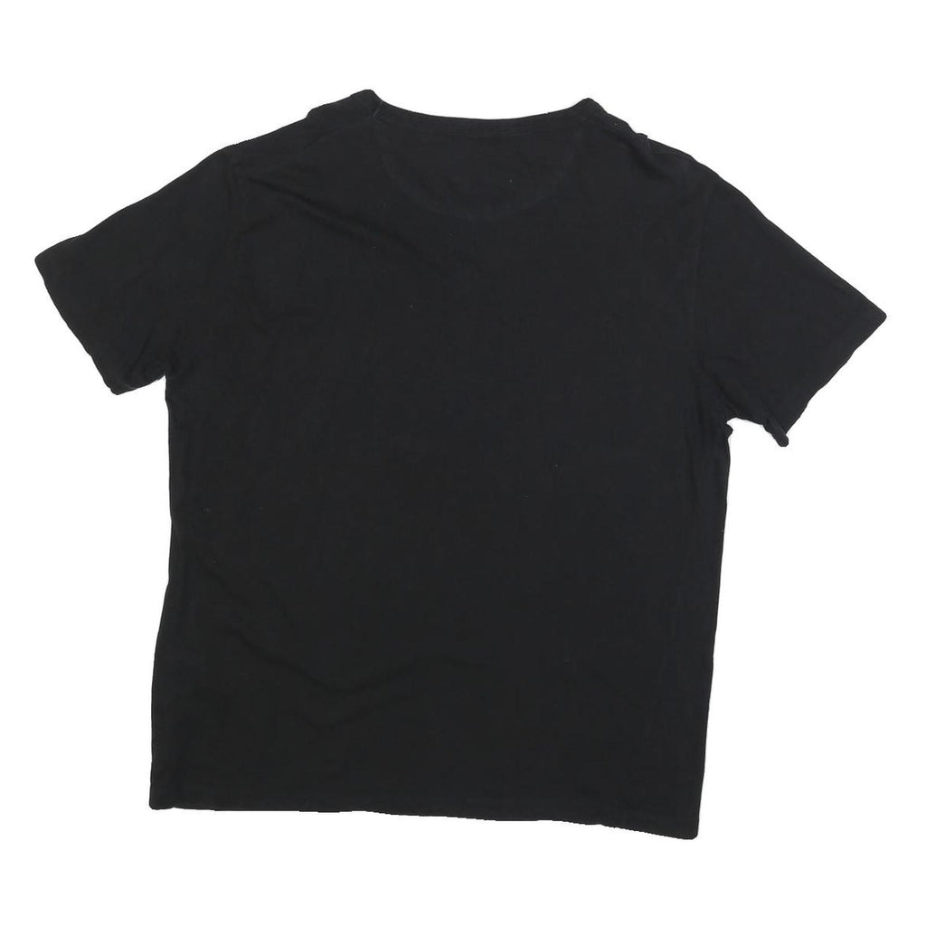 VALENTINO Mens Black Graphic T-Shirt L Short Sleeve Crew Neck Designer Cotton