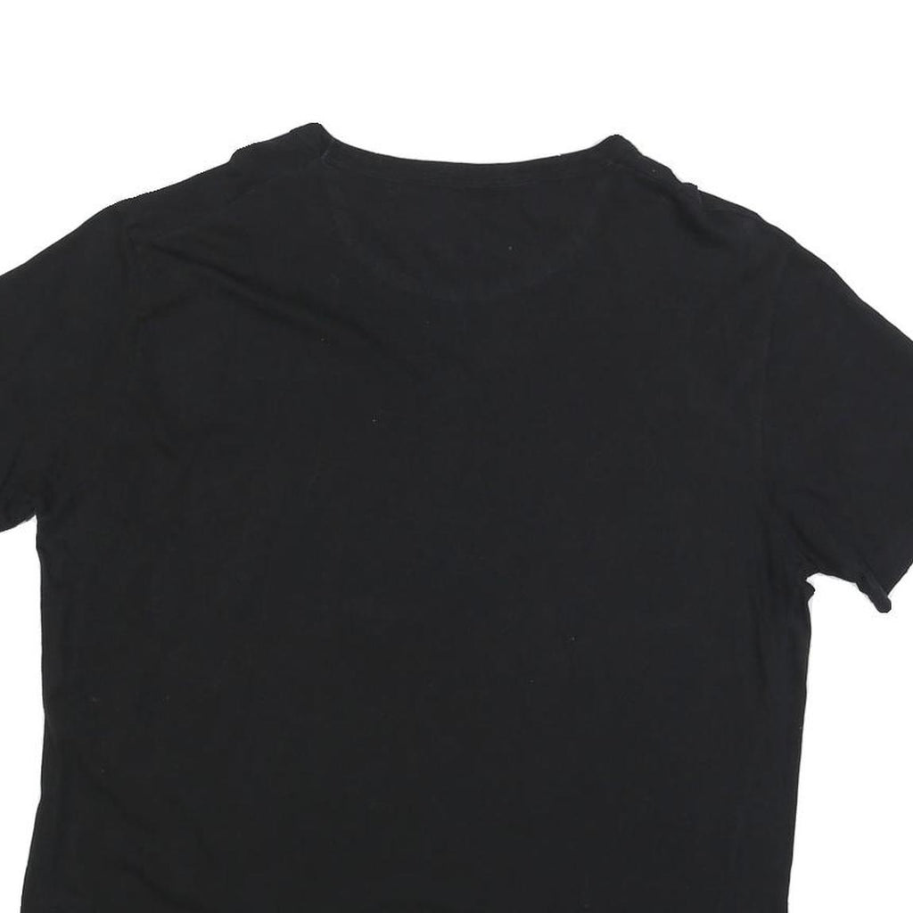 VALENTINO Mens Black Graphic T-Shirt L Short Sleeve Crew Neck Designer Cotton