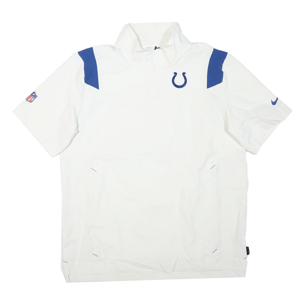 NIKE Mens White & Blue Indianapolis Colts Jacket L Polyester Blend Zip