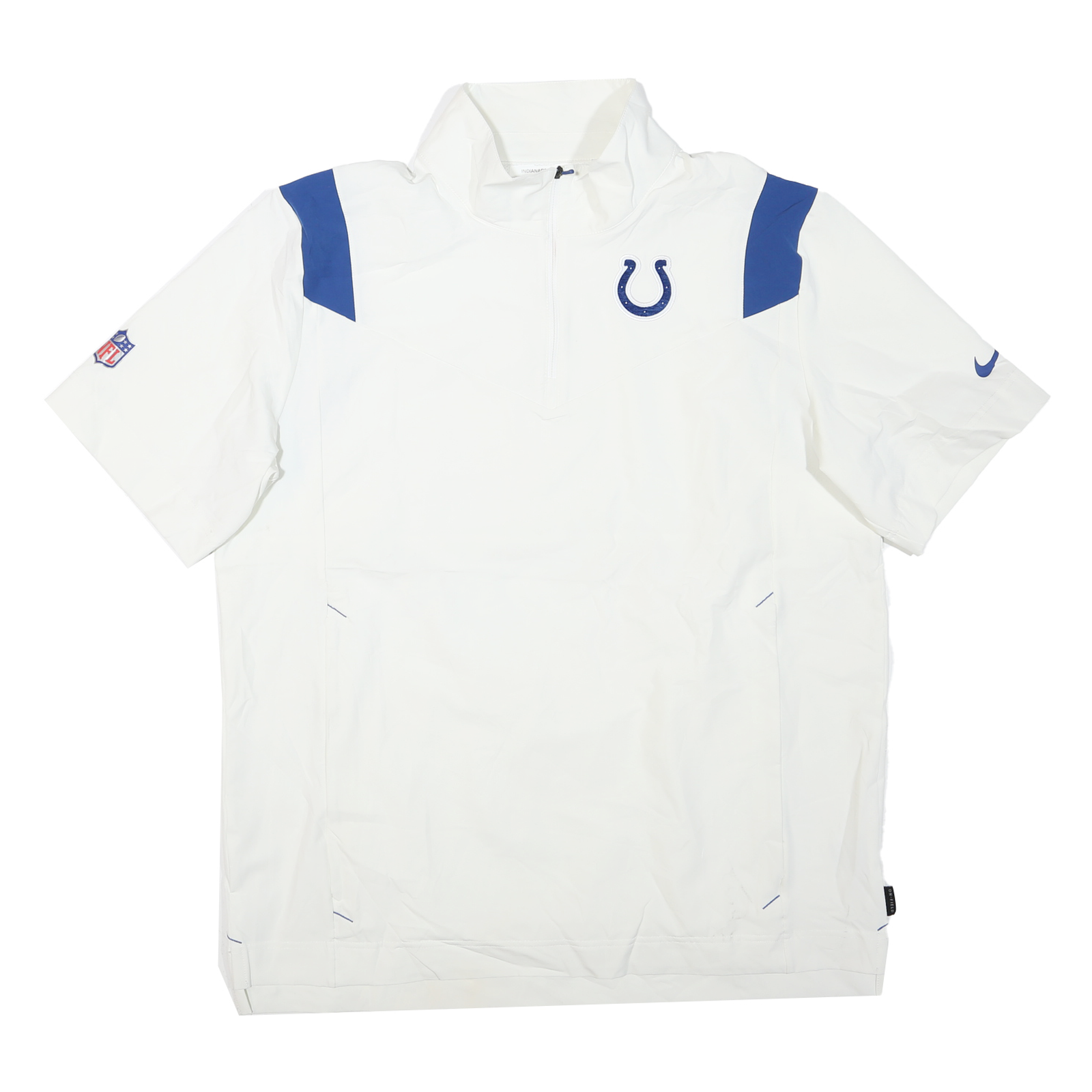 NIKE Mens White & Blue Indianapolis Colts Jacket L Polyester Blend Zip