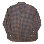 RALPH LAUREN Mens Navy & Red Check Shirt XL Classic Cotton Blend Button Down