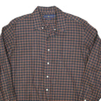 RALPH LAUREN Mens Navy & Red Check Shirt XL Classic Cotton Blend Button Down