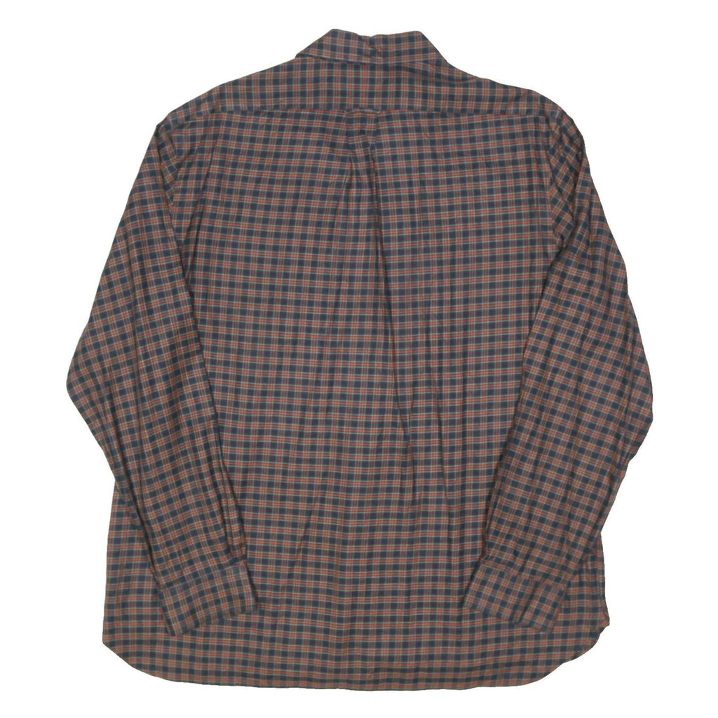 RALPH LAUREN Mens Navy & Red Check Shirt XL Classic Cotton Blend Button Down