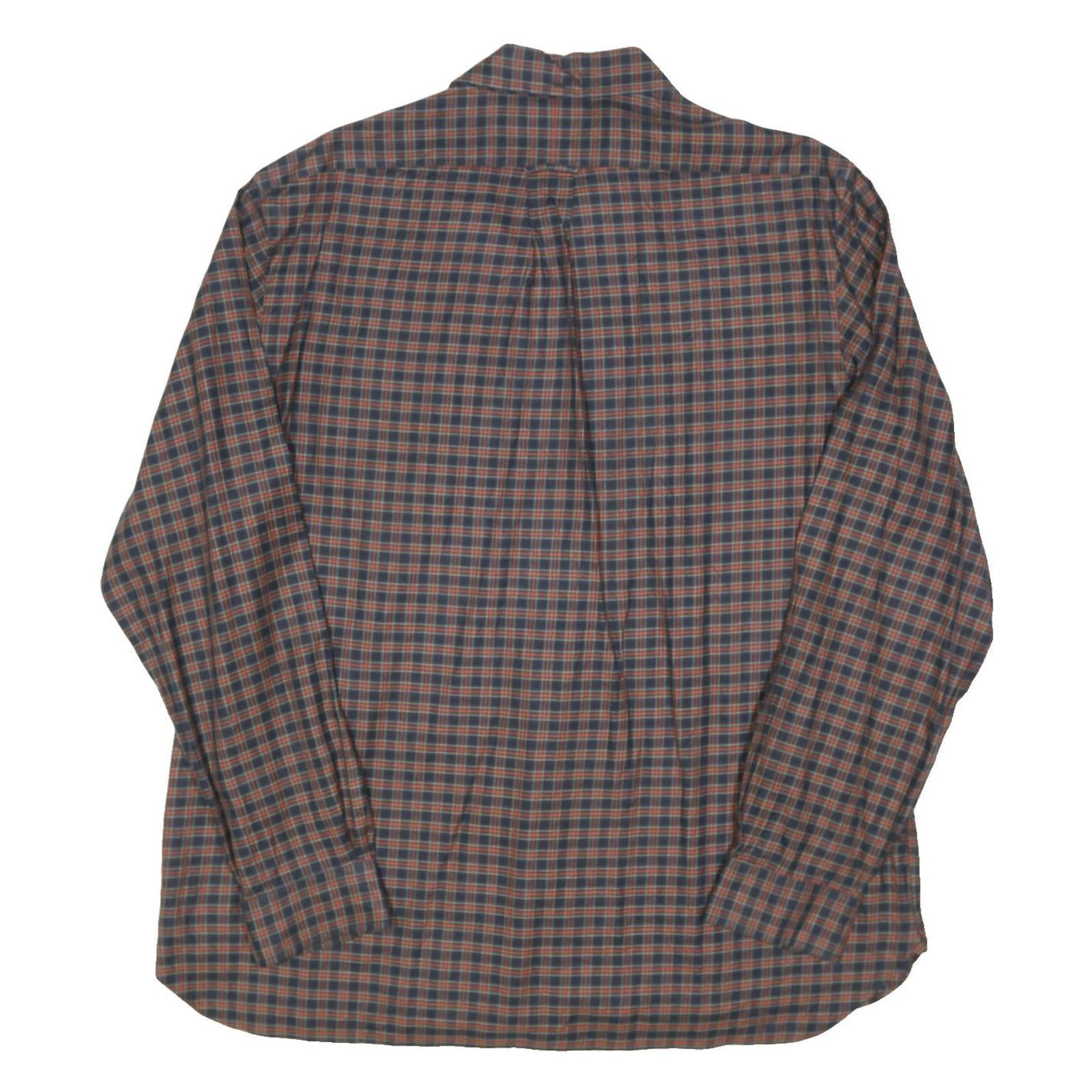 RALPH LAUREN Mens Navy & Red Check Shirt XL Classic Cotton Blend Button Down