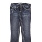 REQUEST Womens Slim Fit Blue Denim Cotton Blend Jeans W32 L32 Stylish Contrast