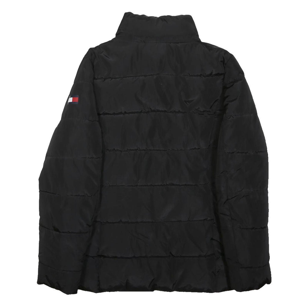 TOMMY HILFIGER Womens Black Jacket L Polyester Plain Zip Puffa Winter Warm