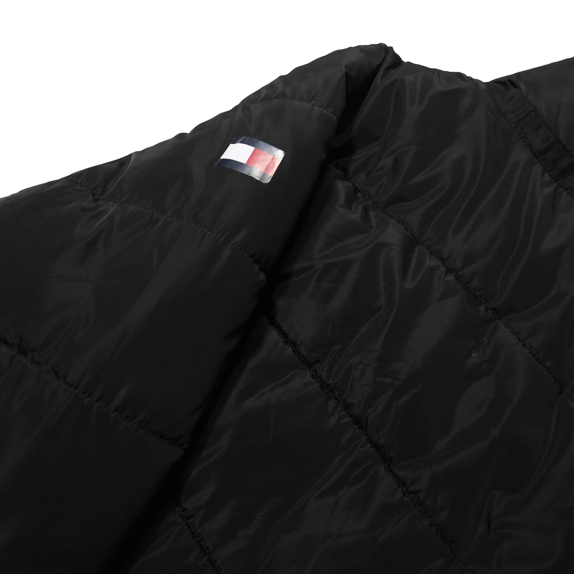 TOMMY HILFIGER Womens Black Jacket L Polyester Plain Zip Puffa Winter Warm