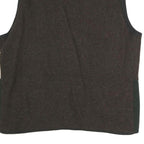 Mens Brown Green & Cream Button Jacket XL Polyester Blend Plain Embroidered