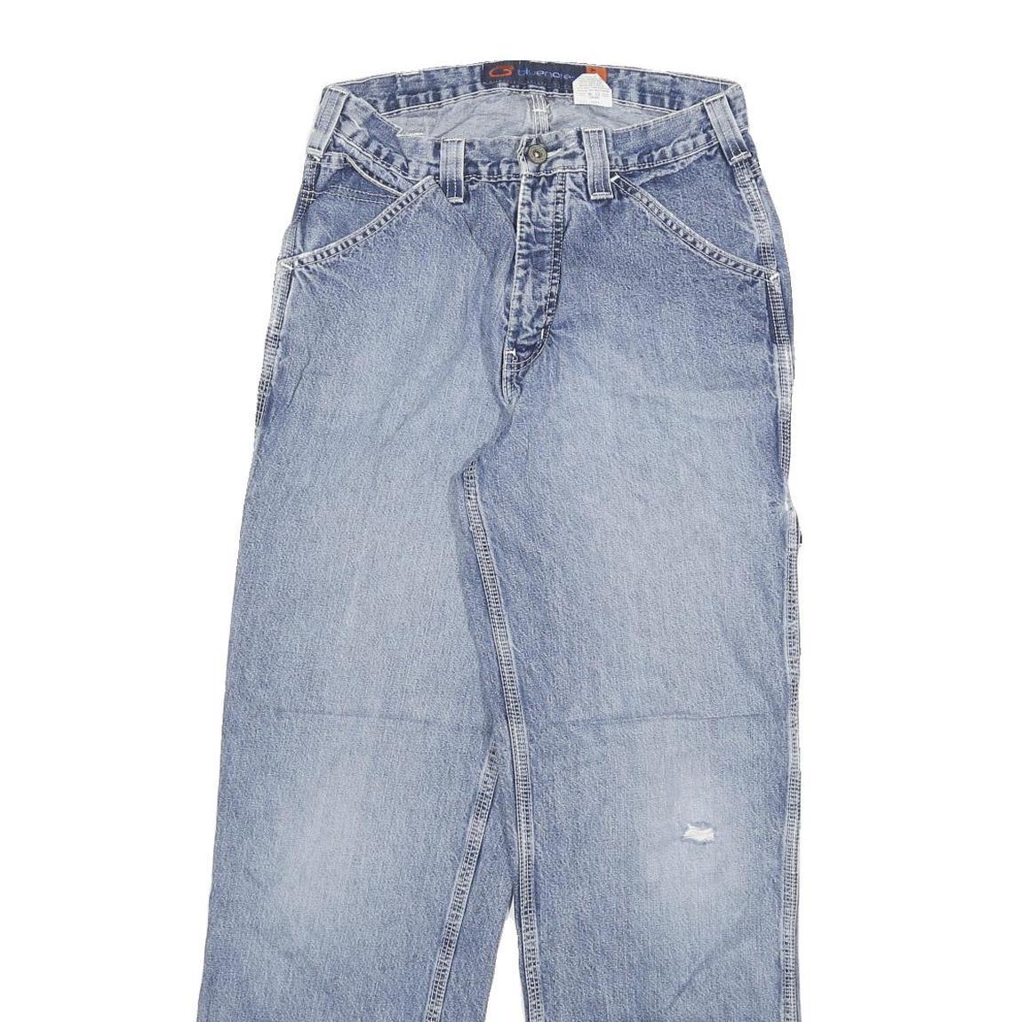 BLUENOTES Mens Jeans Blue Regular Straight Denim Light W26 L29 Casual Zip