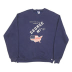 RUSSELL ATHLETIC Mens Navy Blue Hickman High School Crew Neck L Sweatshirt
