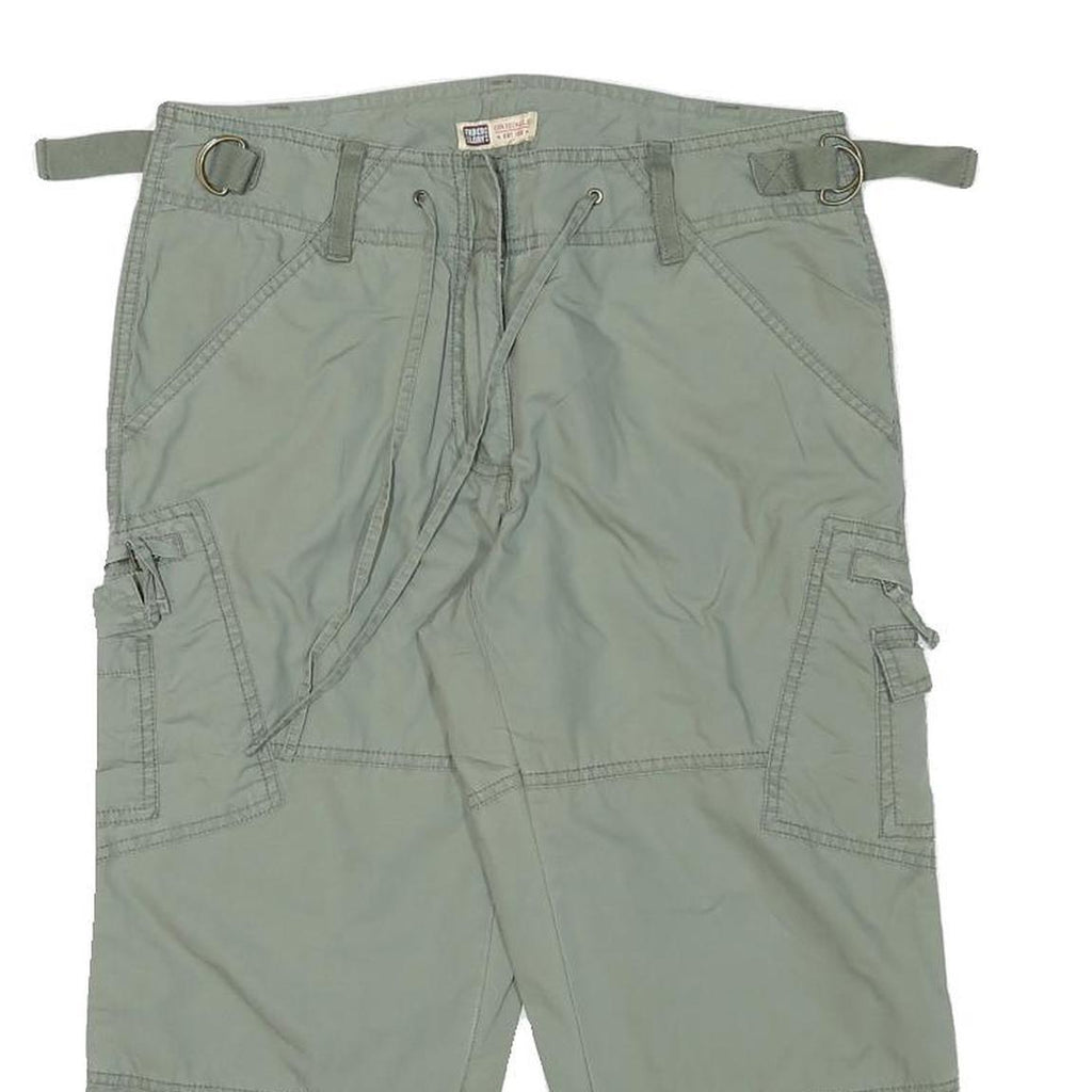 FADED GLORY Womens Shorts Green Casual Cargo L W30 Cotton Blend Relaxed Fit