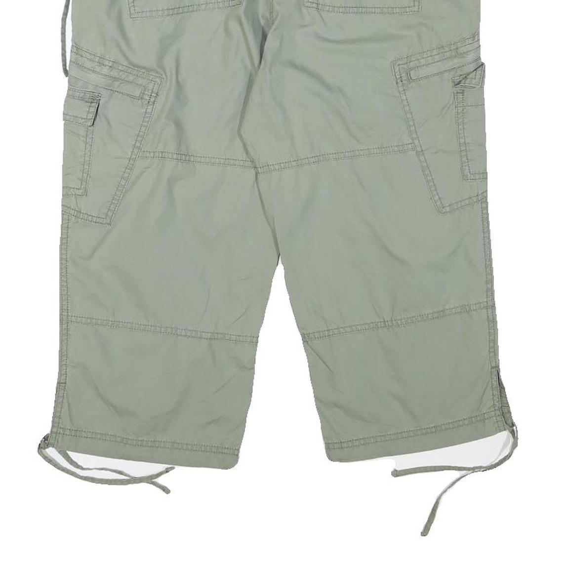 FADED GLORY Womens Shorts Green Casual Cargo L W30 Cotton Blend Relaxed Fit