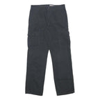 LEVI'S Mens Cotton Black Relaxed Straight Trousers W34 L34 Cargo Pocket Zip