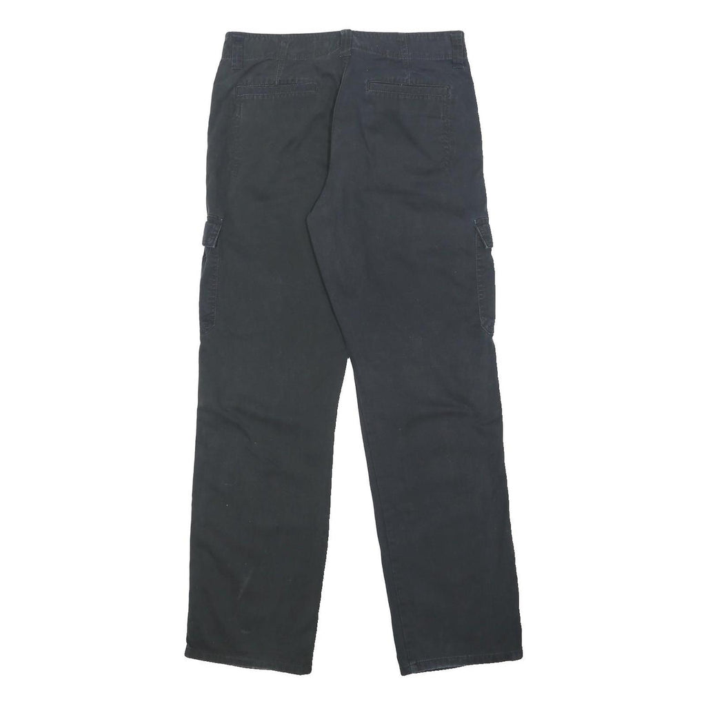 LEVI'S Mens Cotton Black Relaxed Straight Trousers W34 L34 Cargo Pocket Zip
