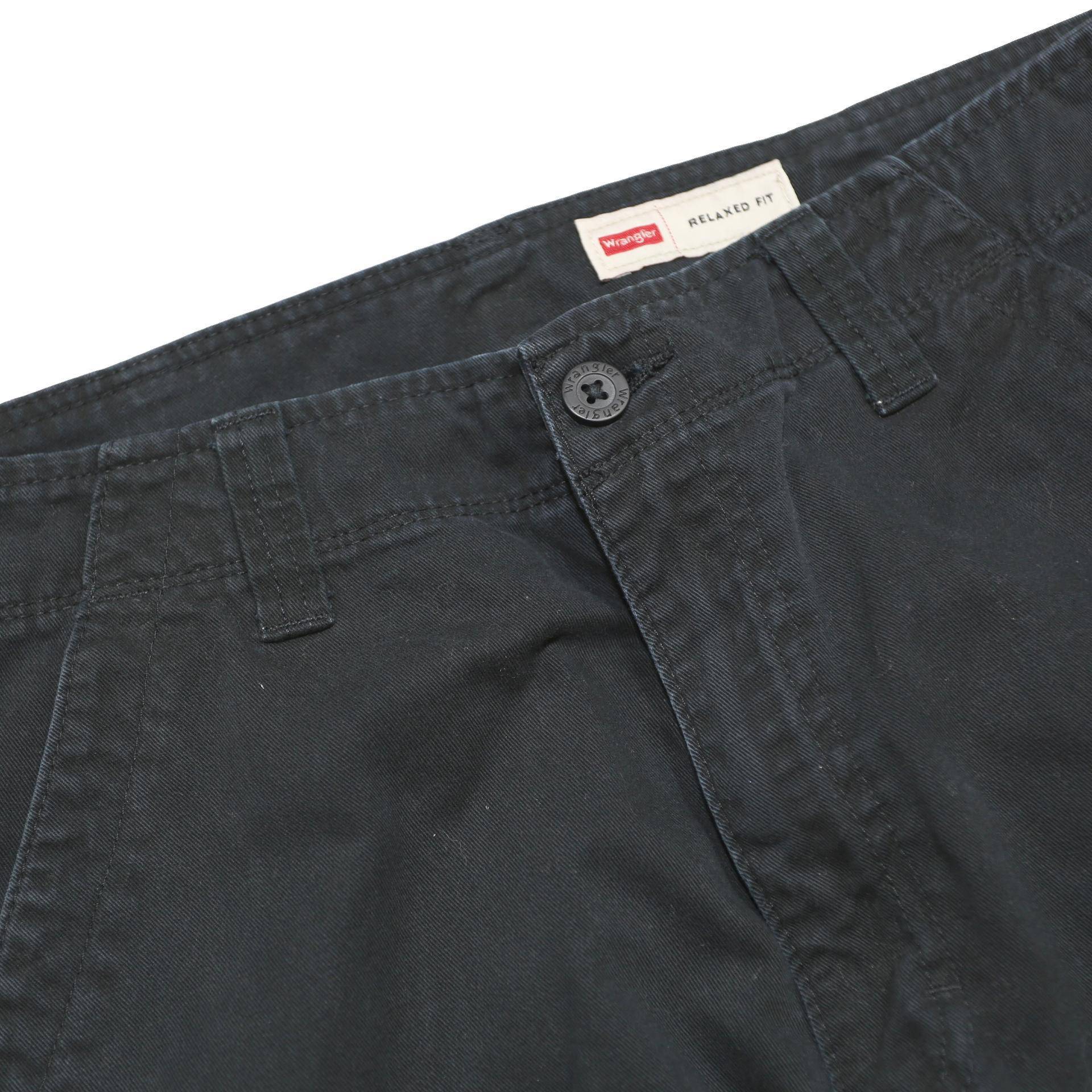 LEVI'S Mens Cotton Black Relaxed Straight Trousers W34 L34 Cargo Pocket Zip