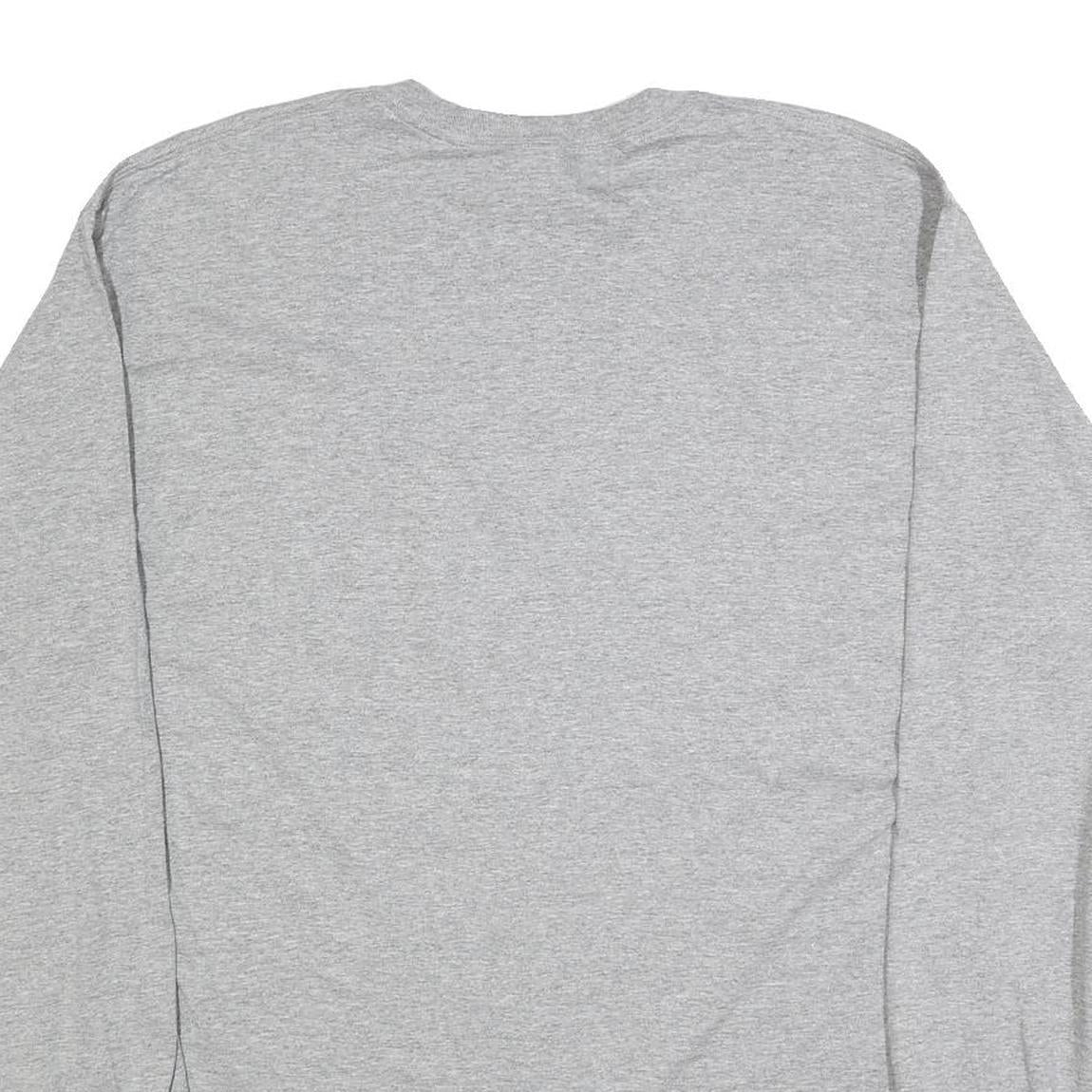 JERZEES Mens Grey Basketball Graphic T-Shirt XL Long Sleeve Crew Neck