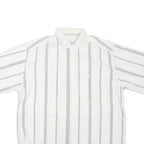 Mens White & Black Patterned Cotton Blend Shirt XL Casual Summer Short Sleeve