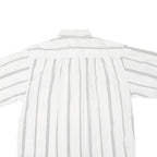 Mens White & Black Patterned Cotton Blend Shirt XL Casual Summer Short Sleeve