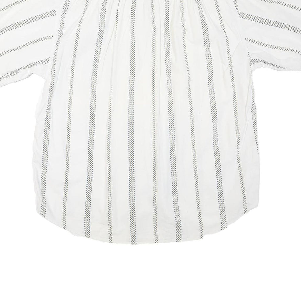 Mens White & Black Patterned Cotton Blend Shirt XL Casual Summer Short Sleeve