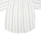 Mens White & Black Patterned Cotton Blend Shirt XL Casual Summer Short Sleeve