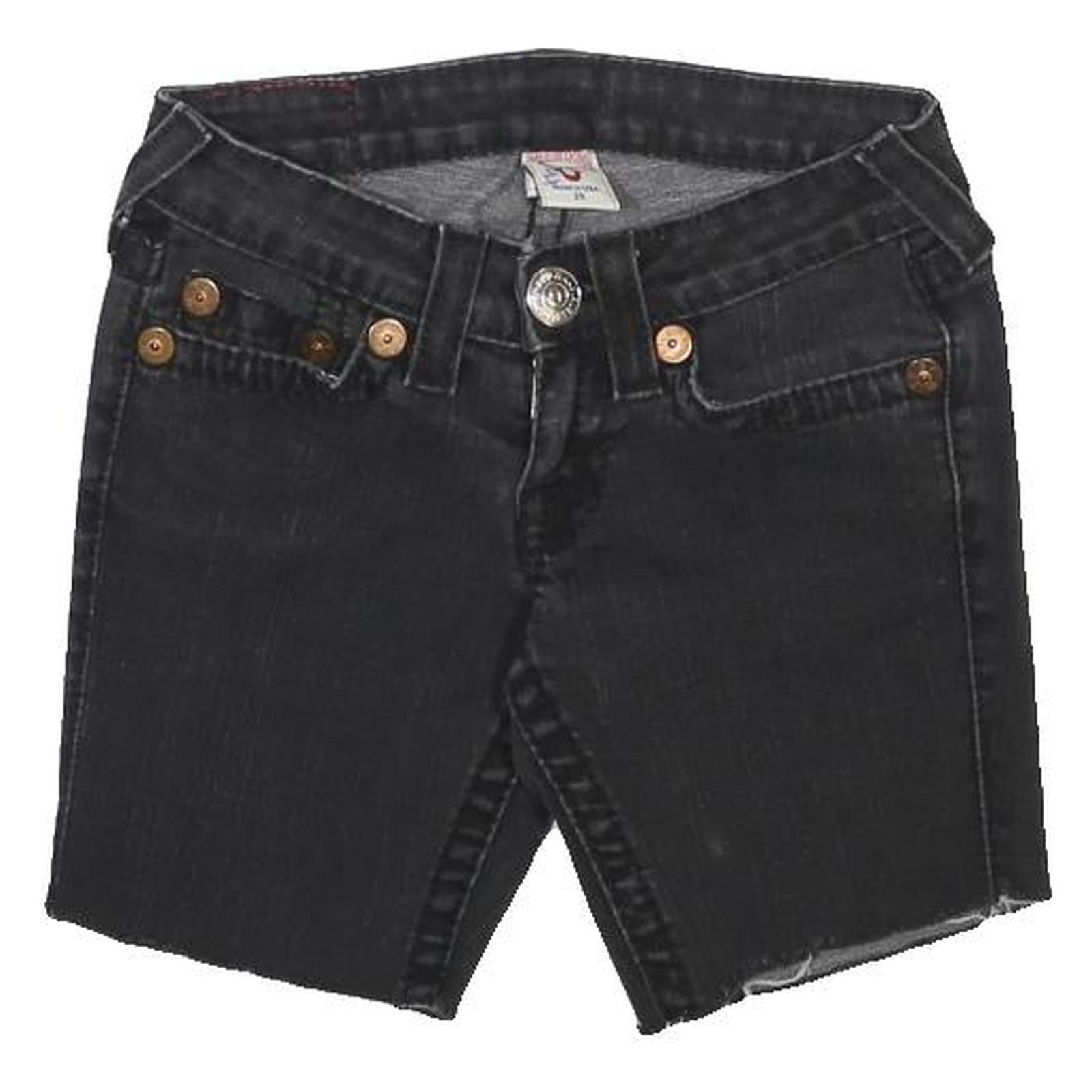 TRUE RELIGION Womens Shorts Black Casual Denim XS W24 Cut-Off Summer