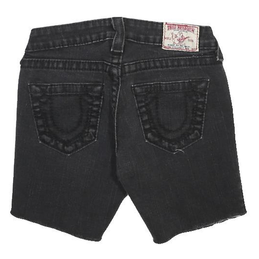 TRUE RELIGION Womens Shorts Black Casual Denim XS W24 Cut-Off Summer