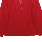 SUMMIT HILL Womens Red Wool Jacket UK 12 Zip Classic Tailored Plain