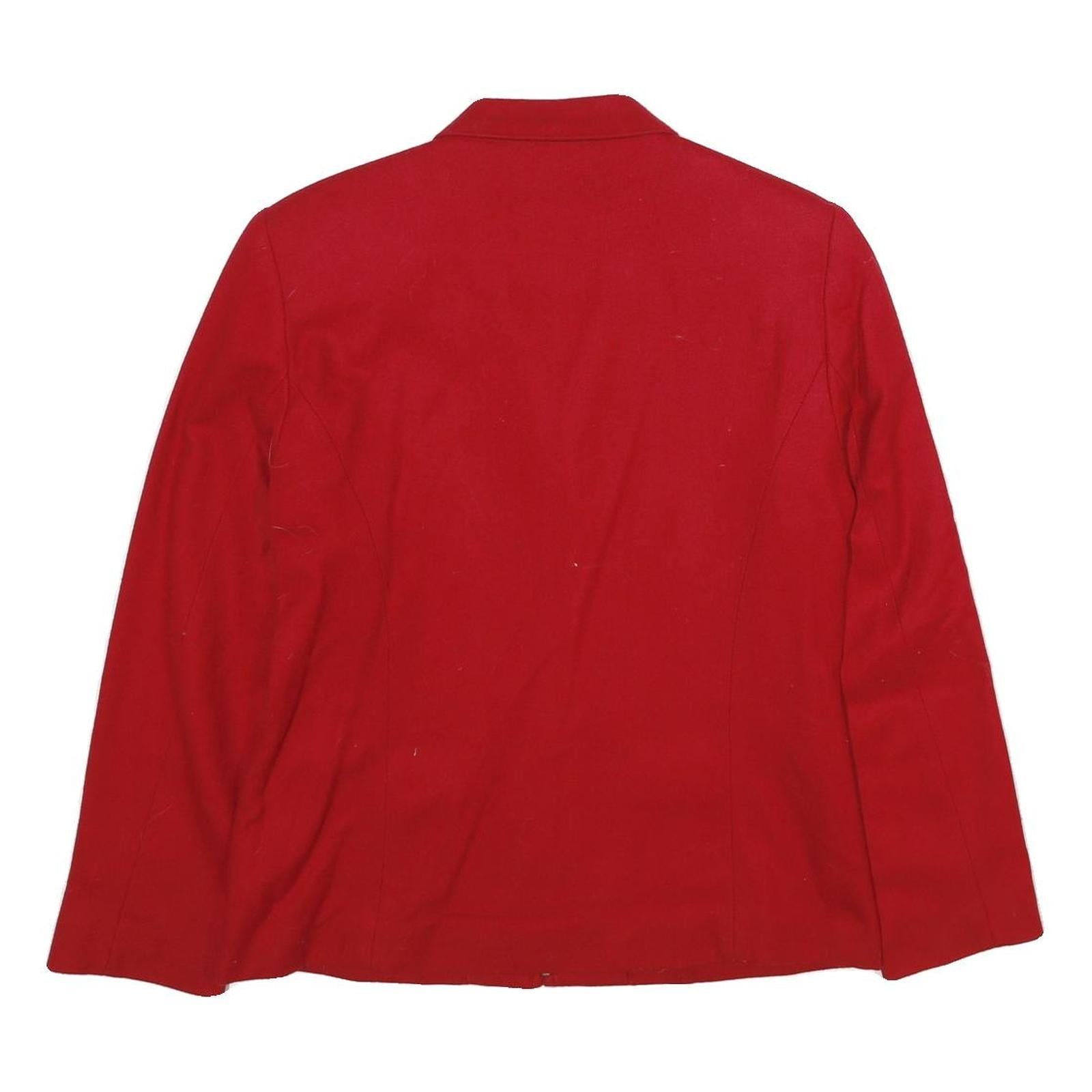 SUMMIT HILL Womens Red Wool Jacket UK 12 Zip Classic Tailored Plain