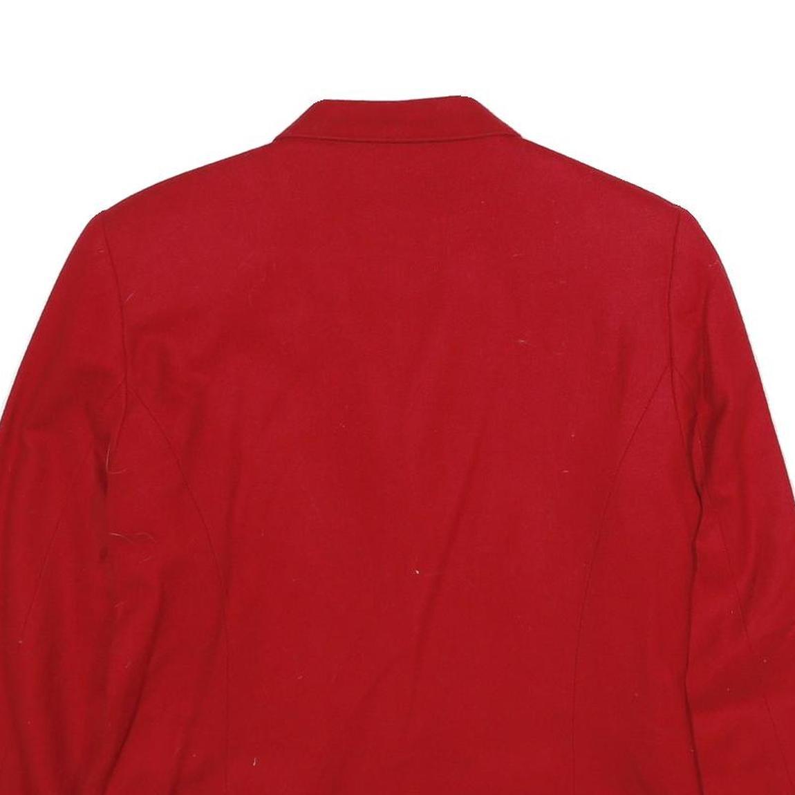 SUMMIT HILL Womens Red Wool Jacket UK 12 Zip Classic Tailored Plain