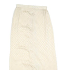 Womens Cream Button Front Pleated Midi Woven Skirt S Elegant Lightweight Style