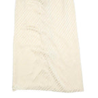 Womens Cream Button Front Pleated Midi Woven Skirt S Elegant Lightweight Style