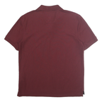 NAUTICA Mens Maroon Short Sleeve Plain S Cotton Blend Polo Shirt Classic Fit