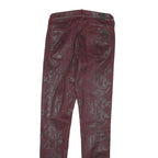 7 FOR ALL MANKIND Womens Slim Burgundy Skinny Denim Woven W24 L29 Zip Cotton