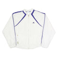 ADIDAS Womens White & Purple Sports Zip Jacket UK 14 Polyester Blend Track Top