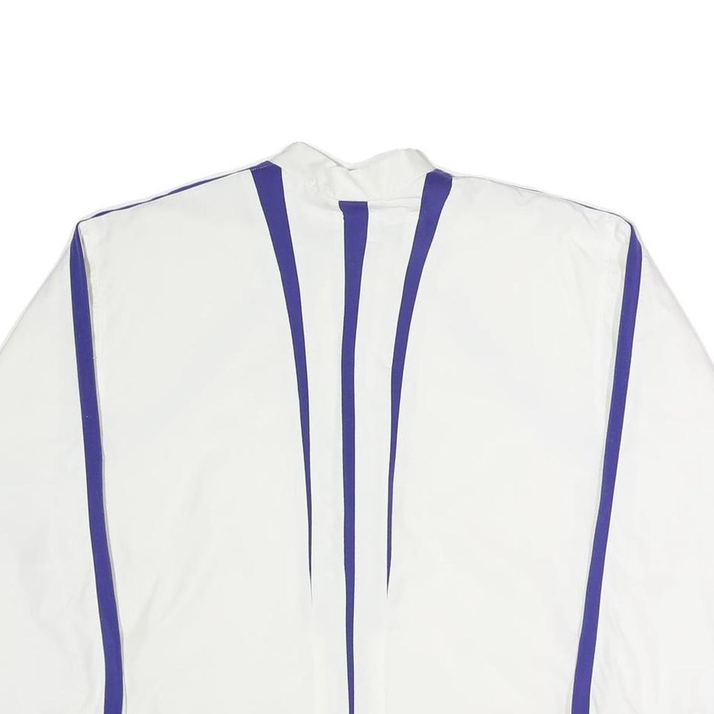 ADIDAS Womens White & Purple Sports Zip Jacket UK 14 Polyester Blend Track Top