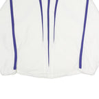 ADIDAS Womens White & Purple Sports Zip Jacket UK 14 Polyester Blend Track Top