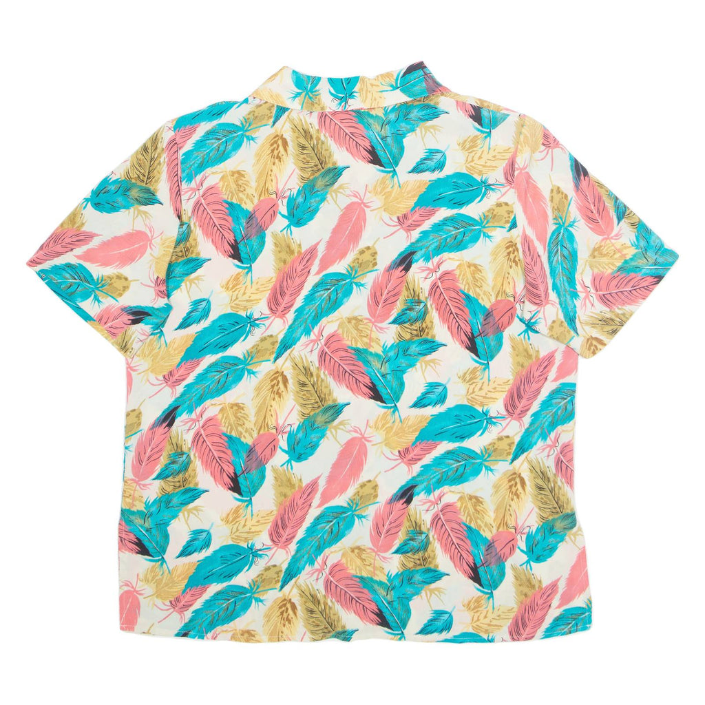 MODERN ESSENTIALS Womens Printed Blouse Beige Collared Crazy Pattern L