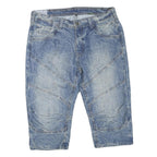 TOM TOMPSON Mens Denim Blue Casual Shorts M W34 Stylish Stitch Detail