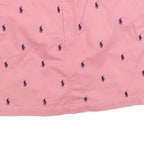 RALPH LAUREN SPORT Womens Pink Cotton Blend Mini Woven Polo Player Print XL