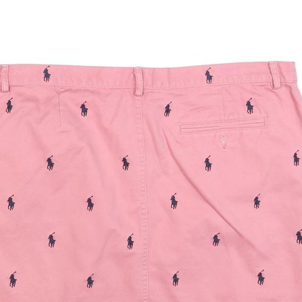 RALPH LAUREN SPORT Womens Pink Cotton Blend Mini Woven Polo Player Print XL