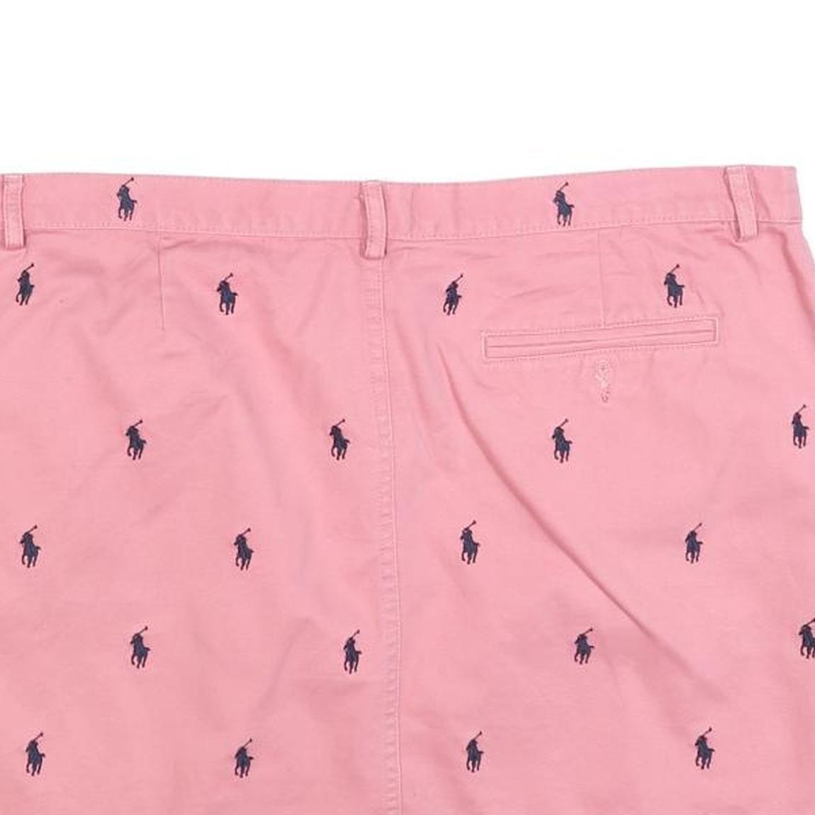 RALPH LAUREN SPORT Womens Pink Cotton Blend Mini Woven Polo Player Print XL