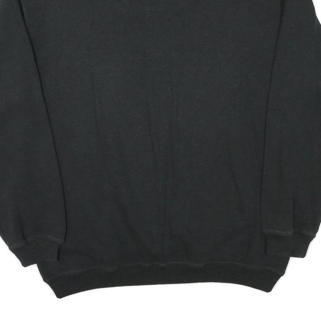 GREYSTONE Mens Black Cotton Blend Pullover Sweatshirt L Half Zip Casual