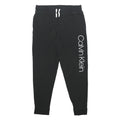 CALVIN KLEIN Mens Joggers Black L W32 L28 Cotton Blend Logo Print Slim Fit