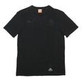 PUMA Mens Black Graphic T-Shirt S Short Sleeve Crew Neck Cotton Blend Logo